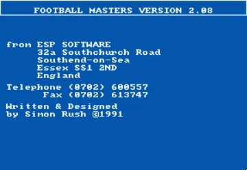 Football Masters screen shot title